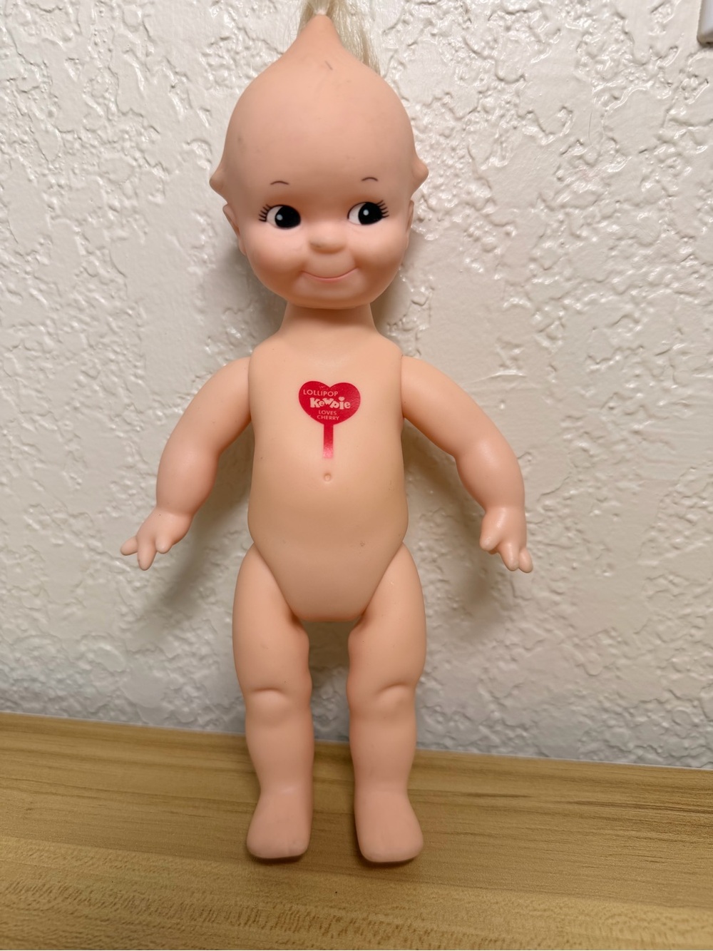 Kewpie RoseArt Doll 9” Lock of Hair Lollipop Loves Cherry Vinyl Baby Doll